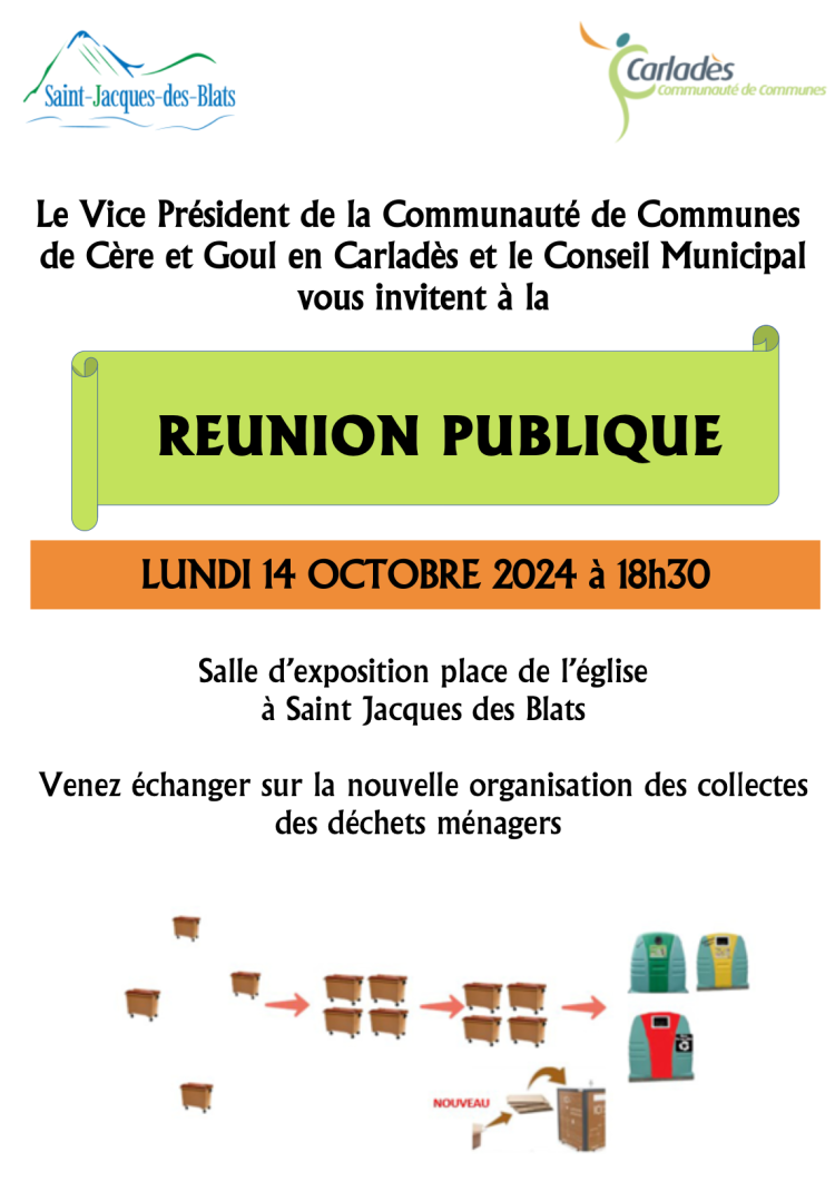 Venez échanger sur la nouvelle organisation des collectes des déchets ménagers lors d'une réunion lundi 14 octobre à 18h30.