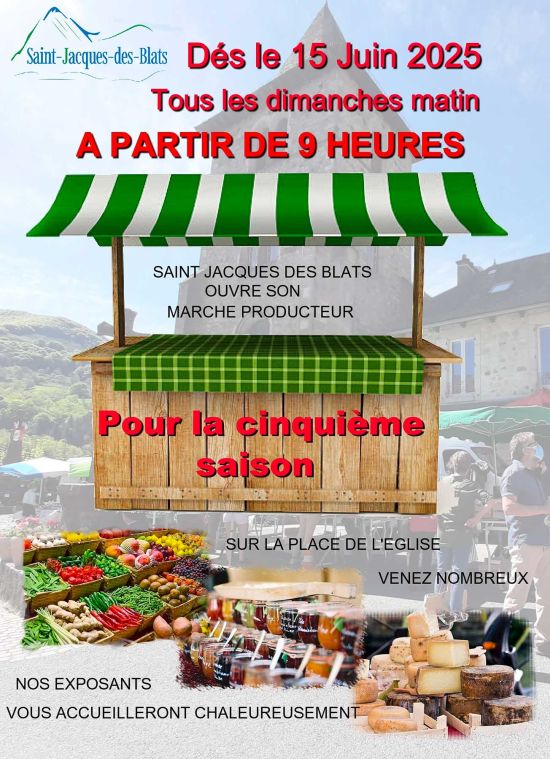 Marché de producteurs à Saint-Jacques tous les dimanches matin à partir du 15 juin !