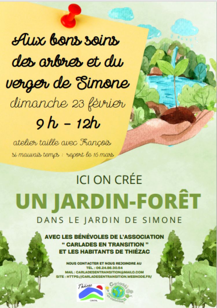 Aux bons soins des arbres et du verger de Simone : dimanche 23 février, de 9h à 12h, atelier taille !